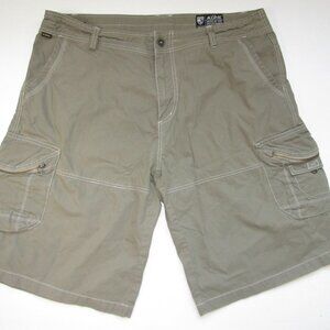 Kuhl Shorts Mens Size 40 Khaki Green Cargo Pockets Outdoor Hiking Casual Cotton